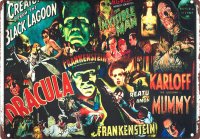Universal Monsters Collage Movie Poster Metal Sign 9" x 12"