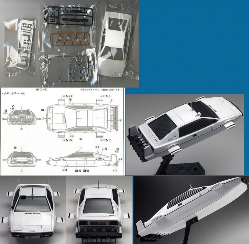 James Bond 007 Spy Who Loved Me Lotus Esprit S1 Submarine Car 1/24 Scale Model Kit - Click Image to Close