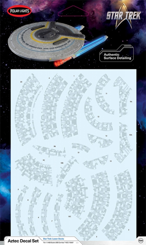 Star Trek Lower Decks U.S.S. Cerritos Aztec Decals Set for 1/1400 Scale Model Kit - Click Image to Close