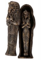 King Tut Egyptian Sarcophagus with Mummy Figure