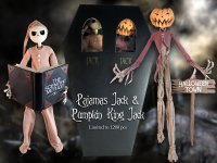 Nightmare Before Christmas Jack the Pumpkin King and Pajamas Jack in Coffin Figure 2000
