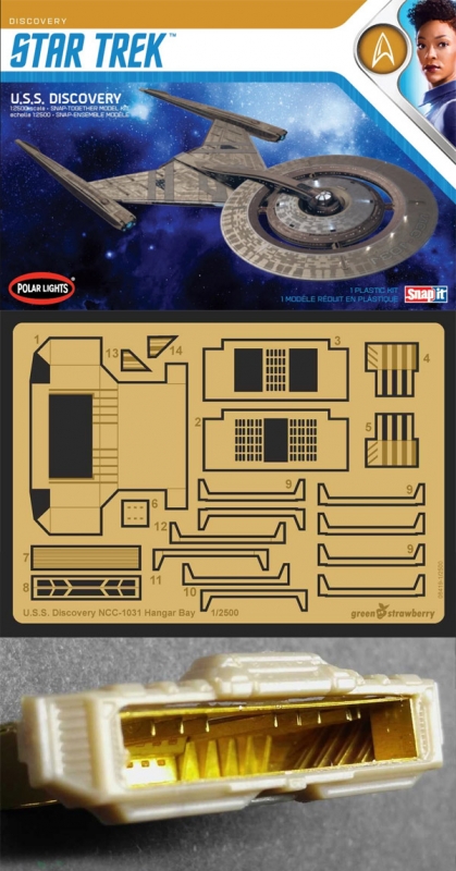 Star Trek Discovery NCC-1031 1/2500 Scale Photoetch Hangar Detail Set by Green Strawberry - Click Image to Close