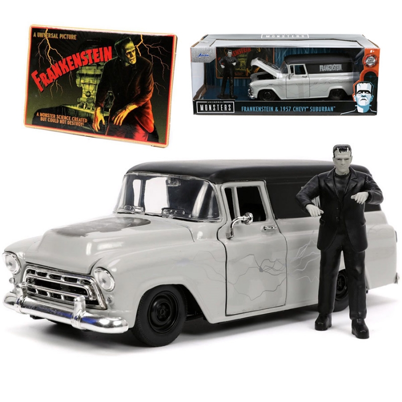 Frankenstein 1957 Chevy Suburban 1/24 Scale Die-Cast Vehicle with Figure - Click Image to Close