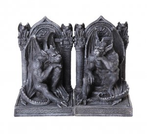 Gargoyle Thinker Bookends Statue Set of 2