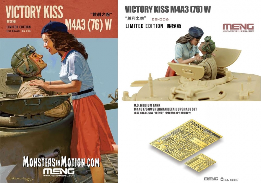 U.S. M4A3 (76) Sherman Tank Victory Kiss Upgrade Set 1/35 Scale Model Kit by Meng - Click Image to Close