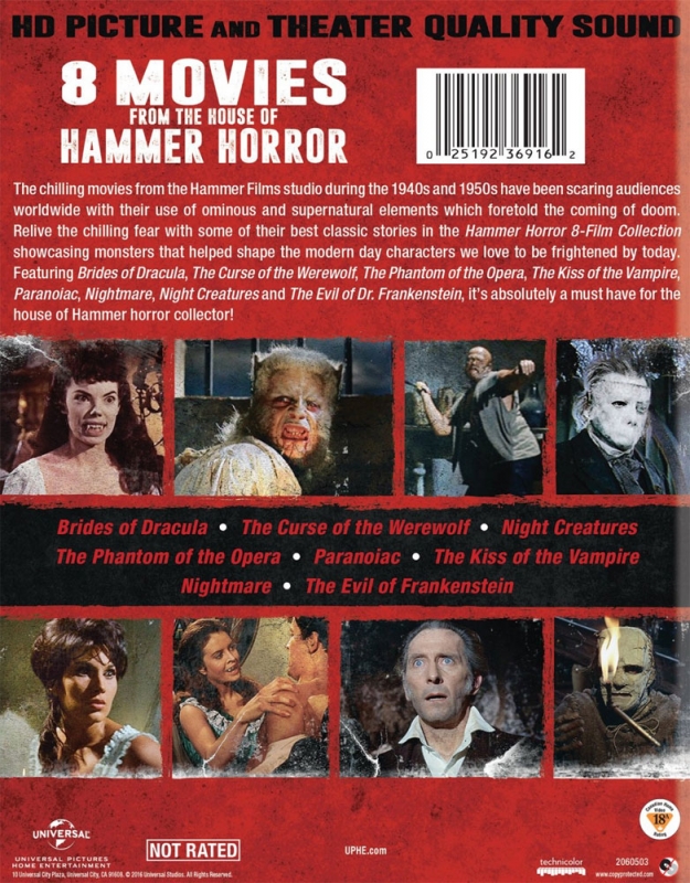 Hammer Horror 8-Film Collection Blu-Ray Set - Click Image to Close