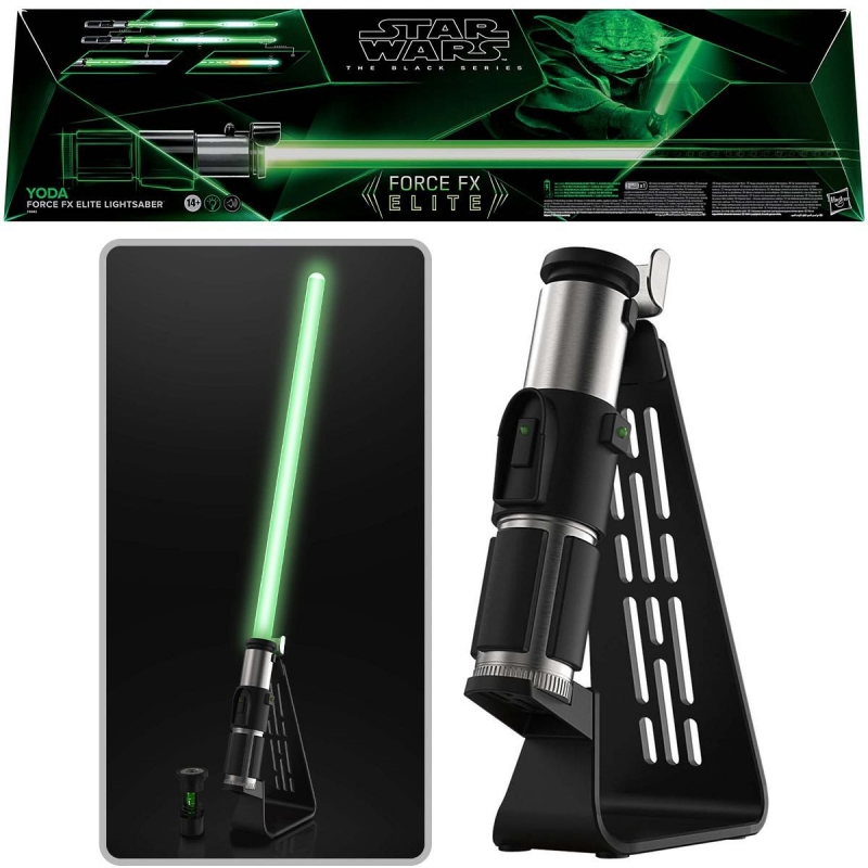 Star Wars The Black Series Yoda Force FX Elite Electronic Lightsaber Prop Replica - Click Image to Close