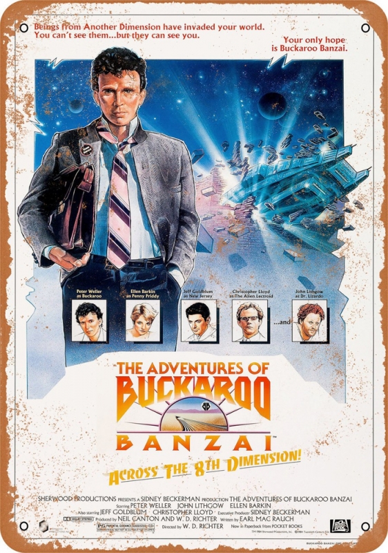 Buckaroo Banzai 1984 Movie Poster 10" x 14" Metal Sign - Click Image to Close