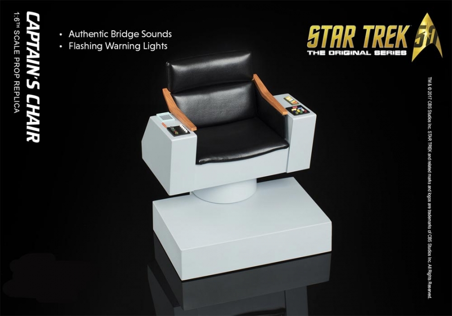 Star Trek TOS Captain's Chair 1/6 Scale Replica with Lights and Sound - Click Image to Close