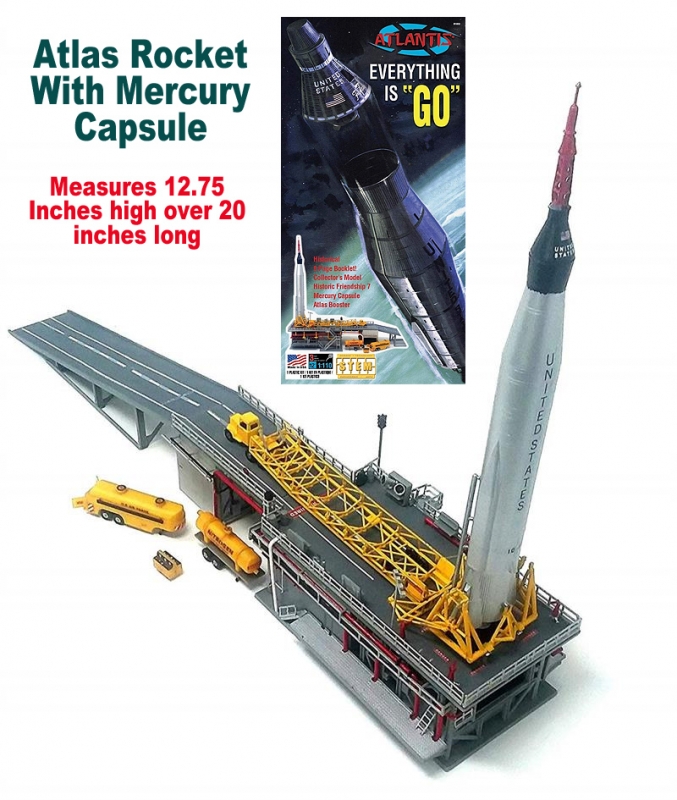 Mercury Capsule and Atlas Booster with Gantry 1/110 Scale Revell Reissue Model Kit Friendship 7 - Click Image to Close