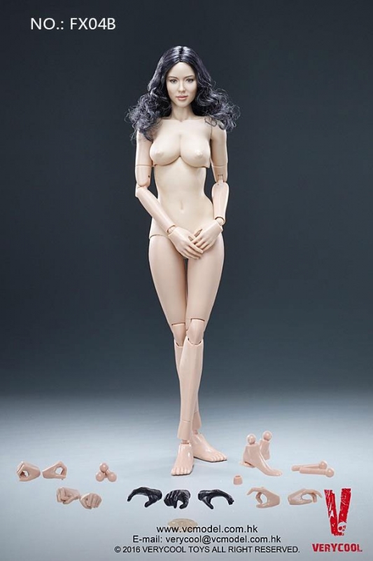 Female Body Asian Curly Hair 1/6 Scale Figure by Very Cool - Click Image to Close