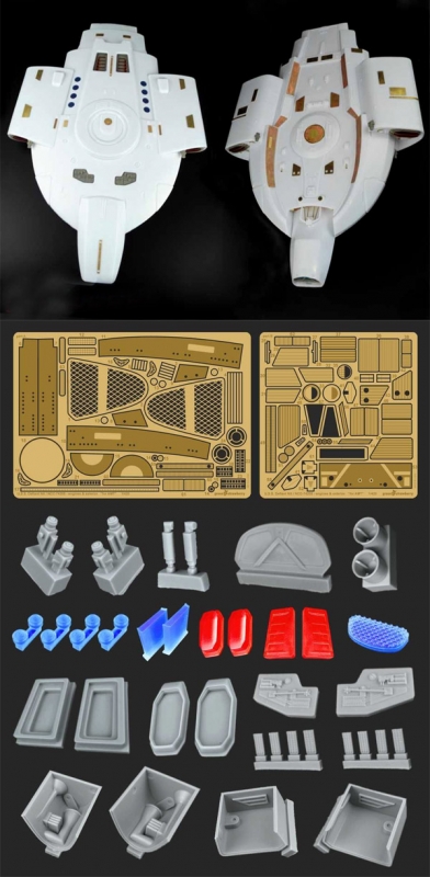 Star Trek Deep Space Nine U.S.S. Defiant 1/420 Scale Engines and Exterior Photoetch and Resin Detail Set by Green Strawberry - Click Image to Close