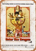 Bruce Lee Enter The Dragon 1973 US Movie Poster Metal Sign 9" x 12"