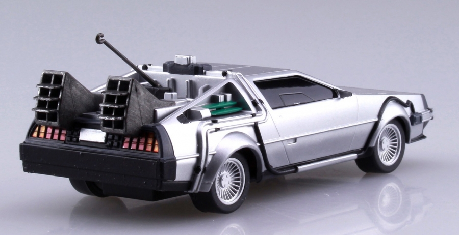 Back to the Future Part I 1/43 Scale Pull-Back DeLorean Time Machine Model Kit by Aoshima - Click Image to Close