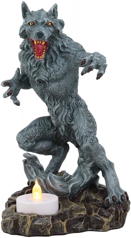 Werewolf Gothic Candle Holder statue - Click Image to Close