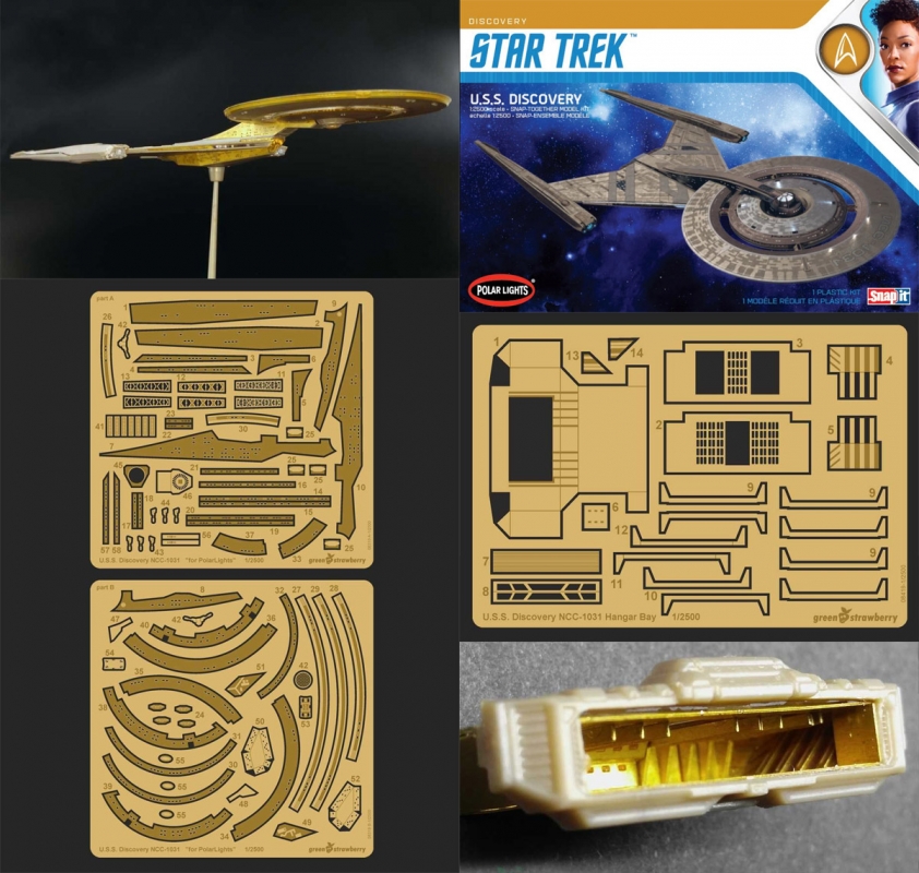 Star Trek Discovery NCC-1031 1/2500 Scale Photoetch Detail and Hangar Set "Fruit Pack" by Green Strawberry - Click Image to Close