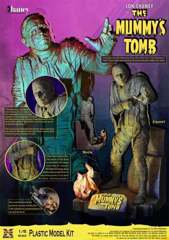 Mummy The Mummy's Tomb 1/8 Scale Model Kit by X-Plus Lon Chaney Universal Monsters - Click Image to Close