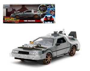 Back to the Future III Time Machine Rail Wheels 1/24 Die-Cast Metal Vehicle