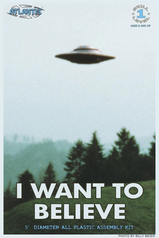 I Want To Believe UFO Flying Saucer 5" Plastic Model Kit W Lights X-Files - Click Image to Close