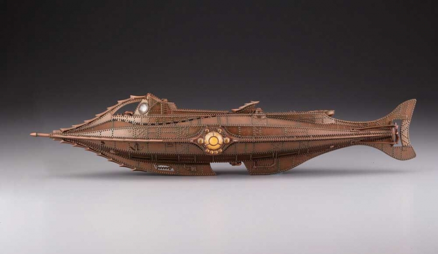 20,000 Leagues Under The Sea 1954 Disney Nautilus Submarine & Mini Vignette Revoltech Figure Set by Kaiyodo - Click Image to Close