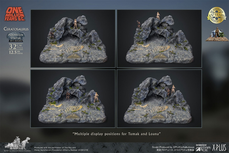 One Million Years B.C. Ceratosaurus Deluxe Statue Diorama - Click Image to Close