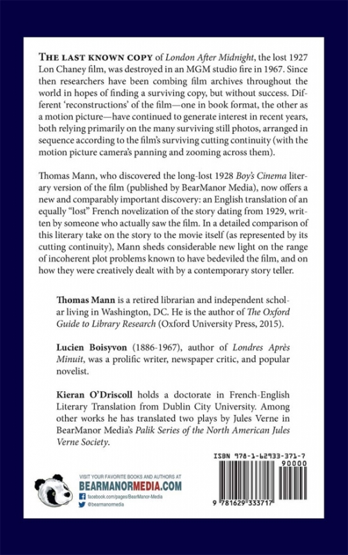 London After Midnight: An English Translation of the 1929 French Novelization of the Lost Lon Chaney Film Hardcover Book - Click Image to Close