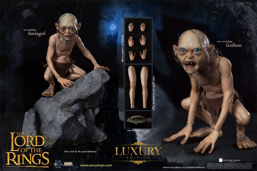 Lord Of The Rings Gollum/Smeagol Luxury Edition 1/6 Scale Figure Set by Asmus - Click Image to Close