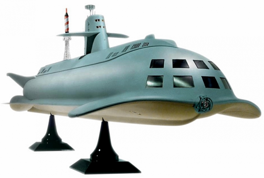 Voyage to the Bottom of the Sea MOVIE VERSION Seaview 1/128 Scale Model Kit by Moebius - Click Image to Close