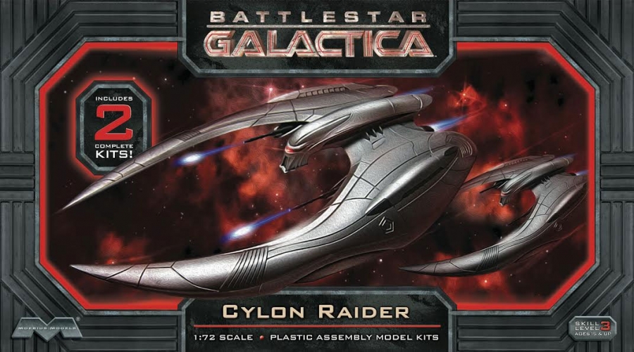 Battlestar Galactica 2003 Cylon Raider 1/72 Model Kit 2 Pack by Moebius - Click Image to Close