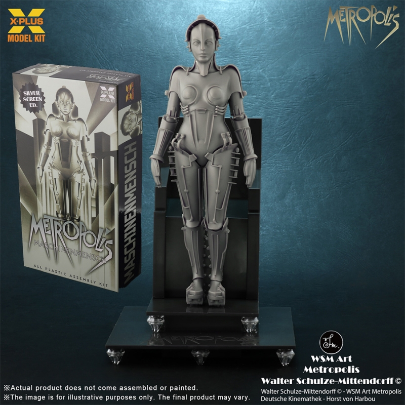 Metropolis Maria 1/8 Scale Silver Screen Ed. Plastic Model Kit by X-Plus - Click Image to Close