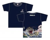 Godzilla Godzilla & Sakura T-Shirt Navy Blue Size L