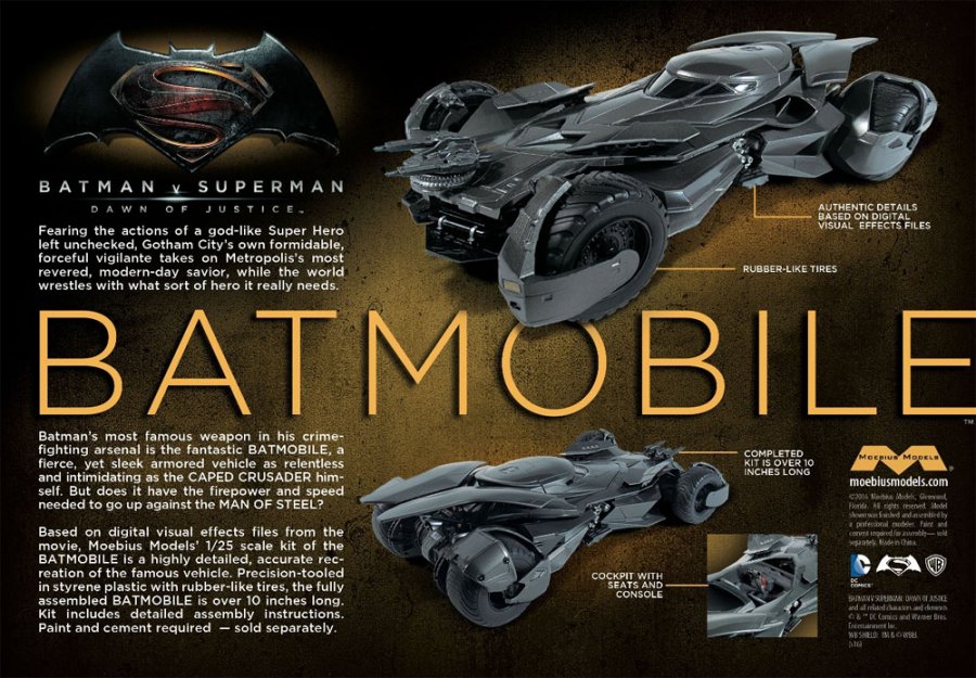 Batman Vs. Superman Dawn Of Justice Batmobile Model Kit - Click Image to Close