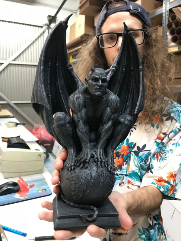 Gargoyle Devil Horned Gargoyle Statue - Click Image to Close