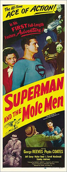 Superman and the Mole Men 1951 Insert Card Poster Reproduction