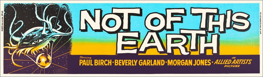 Not of this Earth (1957) 36" x 10" Theater Banner Poster - Click Image to Close