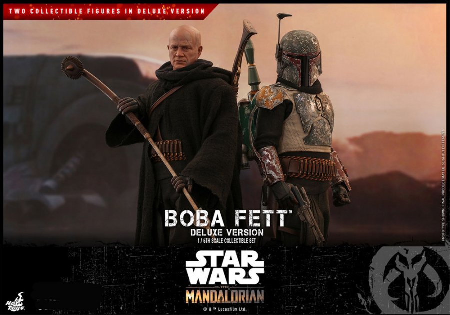 Star Wars Mandalorian Boba Fett Deluxe 2 Figure Set by Hot Toys - Click Image to Close