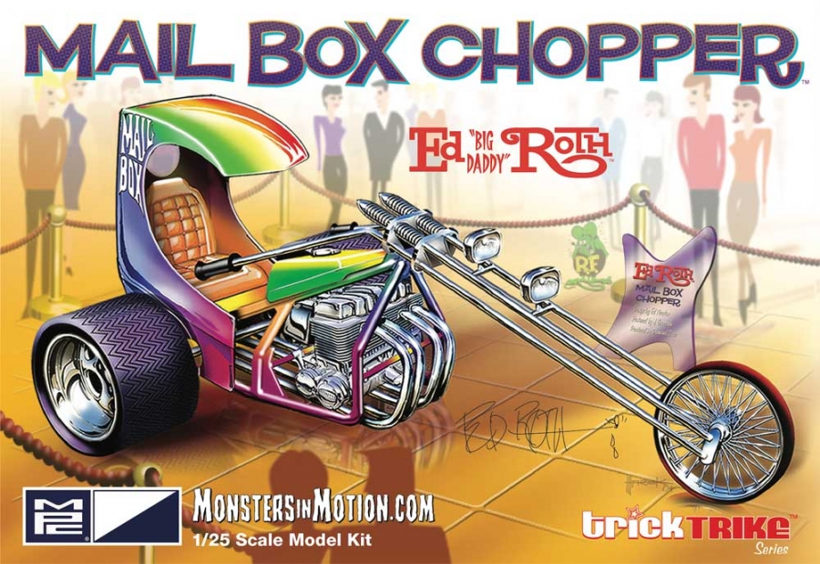 Ed Roth's Mail Box Chopper 1/25 Scale Model Kit Trick Trike Series by MPC - Click Image to Close