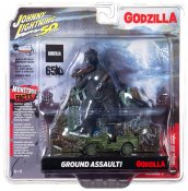 Godzilla Ground Assualt Facade with Willys MB 1/64 Die-cast Jeep by Johnny Lighting