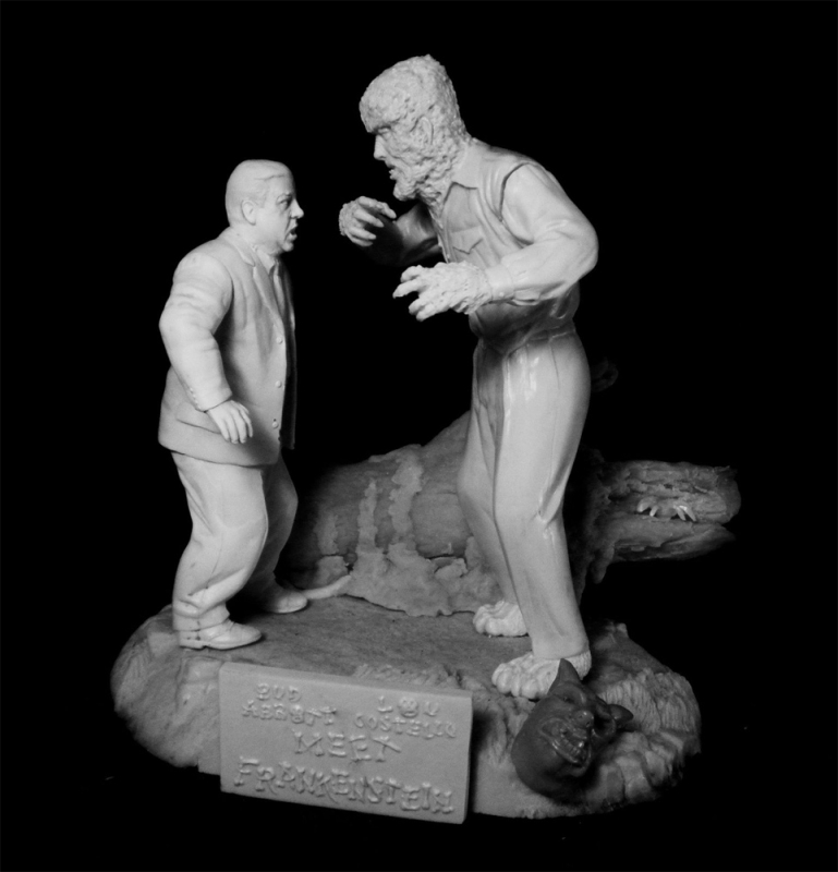 Wolfman and Scared Wilbur Jungle Scene Aurora Monster Scenes Scale Model Kit - Click Image to Close