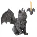 Gargoyle Vampire Cat Candle Holder Statue