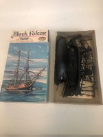 Vintage 1962 Aurora Black Falcon Pirate Ship Model Kit