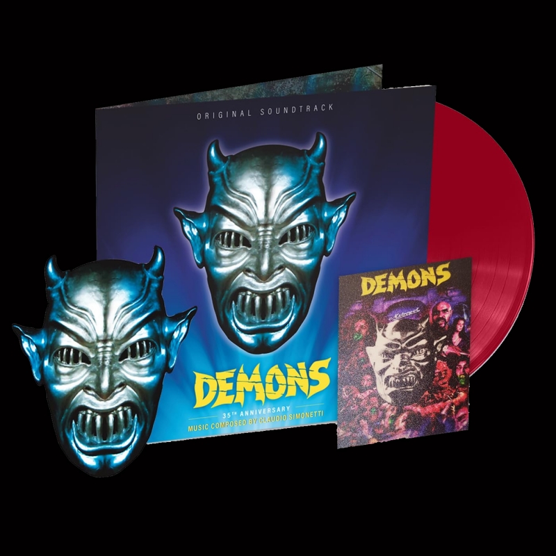 Demons 1985 35th Anniversary Soundtrack LP (LIMITED Red Vinyl with Mask) - Click Image to Close