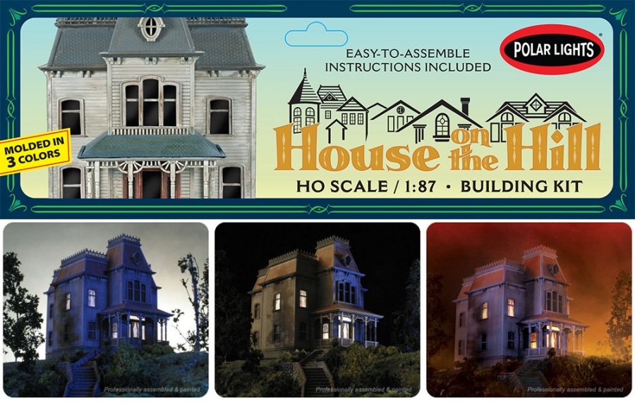 House On The Hill Psycho Bates Motel 1/87 Scale Model Kit by Polar Lights - Click Image to Close