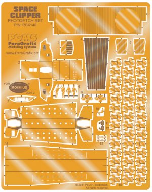 2001: A Space Odyssey Orion Space Clipper 1/160 Scale Model Photoetch Detail Set for Moebius Kit