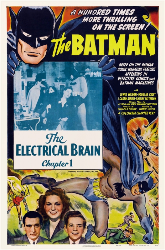 Batman 1953 Chapter 1 The Electrical Brain One Sheet Reproduction Poster - Click Image to Close