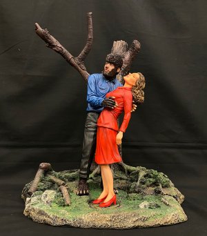 Wolf Man & Gwen Conliffe 1941 Master Painted 1/6 Scale Statue Diorama Lon Chaney Jr. Wolfman