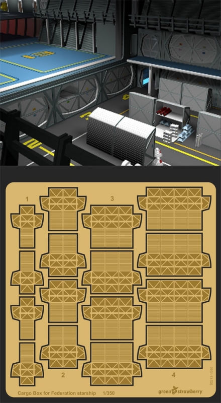 Star Trek TOS Federation Cargo Pods 1/350 Scale Photoetch Detail Set by Green Strawberry - Click Image to Close