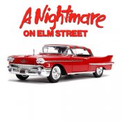 Nightmare on Elm Street 1958 Cadillac 1/24 Scale Series 62 Diecast Replica with Freddy Krueger Figure