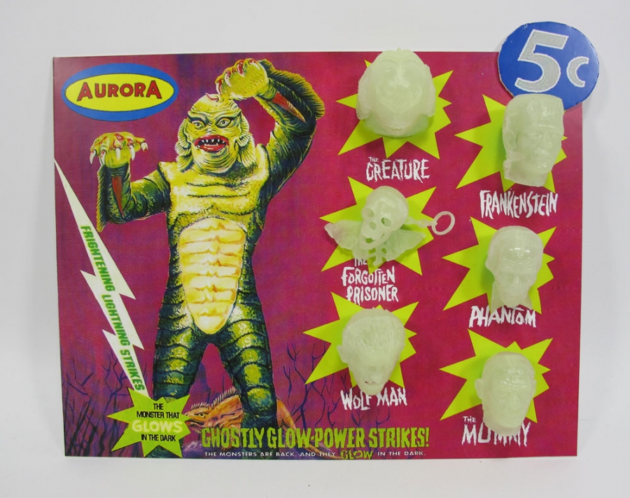 Aurora Monsters Glow Head Fantasy Model Display Card Creature from the Black Lagoon Version - Click Image to Close