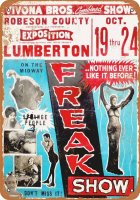 Carnival Midway Freak Show 1953 10" x 14" Metal Sign